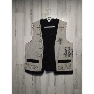 Venus Imports Sz L Art To Wear Nepal Bird Embroidered Vest Waistcoat Jacket